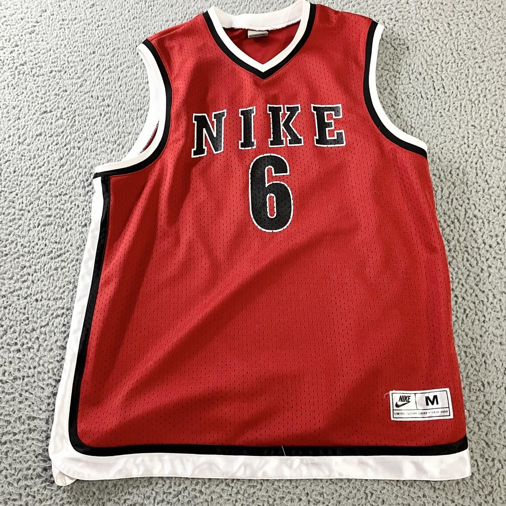 Nike Jersey Mens Medium Red Mesh Limited Edition 6 Basketball Tank Sleeveless